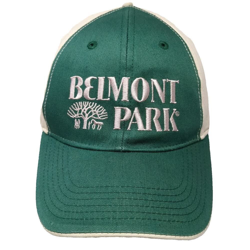 Associated Premium Belmont Park Horse Racing Snapback Green Beige Hat One Size